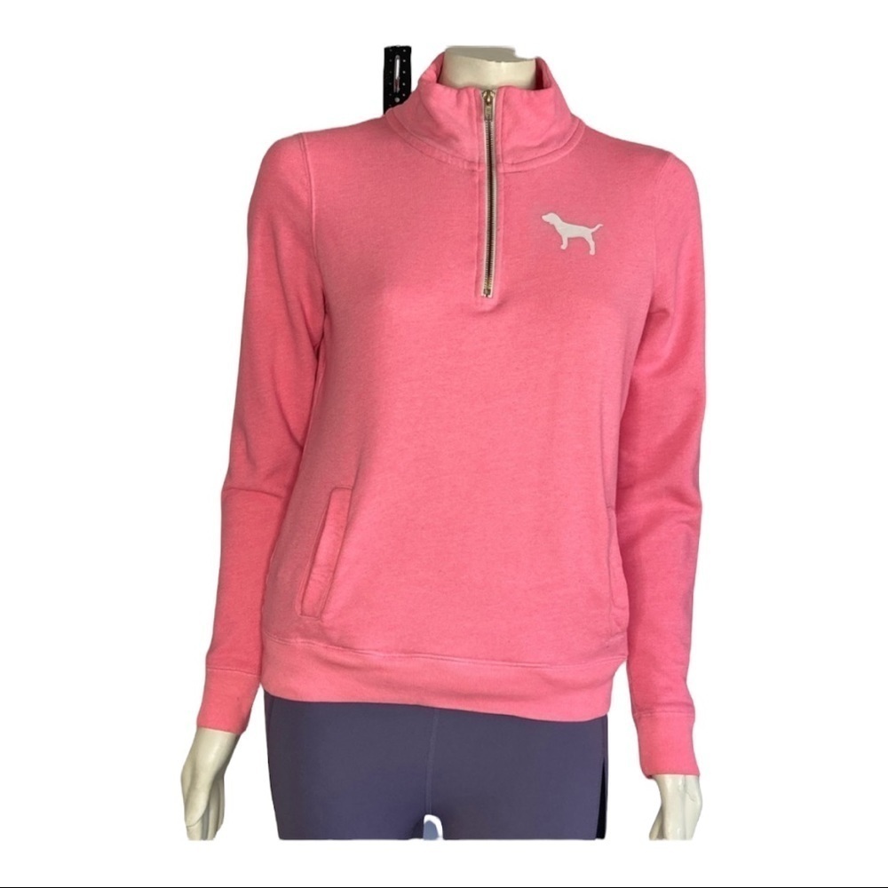 Pink VS 1/4 zip sweatshirt Sz Small